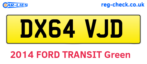 DX64VJD are the vehicle registration plates.