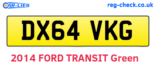 DX64VKG are the vehicle registration plates.