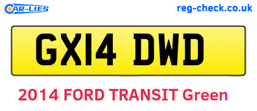 GX14DWD are the vehicle registration plates.
