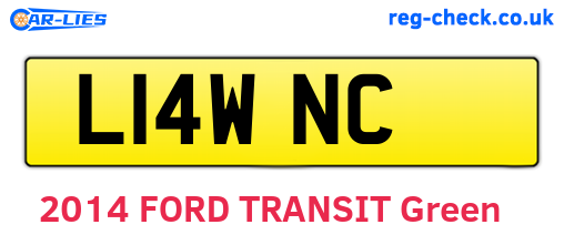 L14WNC are the vehicle registration plates.