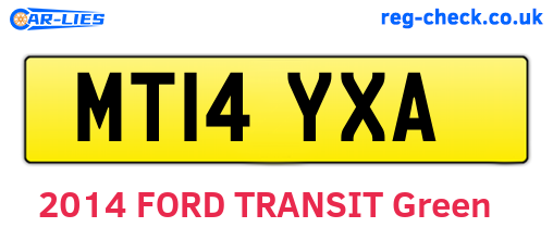 MT14YXA are the vehicle registration plates.