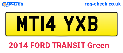 MT14YXB are the vehicle registration plates.