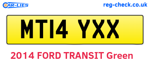 MT14YXX are the vehicle registration plates.