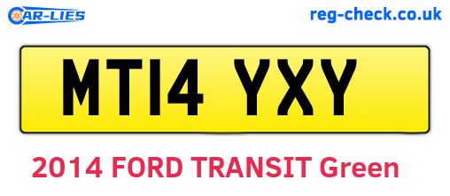 MT14YXY are the vehicle registration plates.