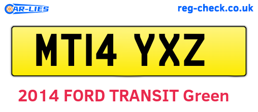MT14YXZ are the vehicle registration plates.