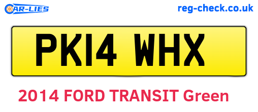 PK14WHX are the vehicle registration plates.