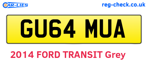GU64MUA are the vehicle registration plates.