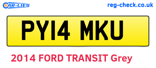 PY14MKU are the vehicle registration plates.