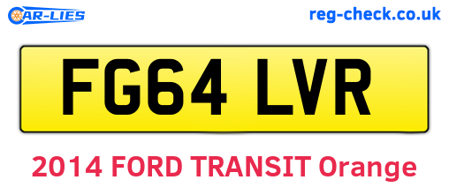 FG64LVR are the vehicle registration plates.
