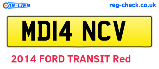 MD14NCV are the vehicle registration plates.