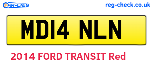 MD14NLN are the vehicle registration plates.