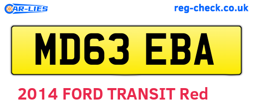 MD63EBA are the vehicle registration plates.