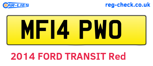 MF14PWO are the vehicle registration plates.