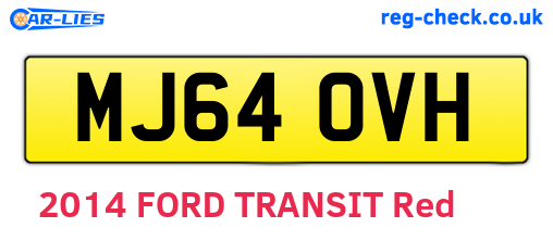 MJ64OVH are the vehicle registration plates.