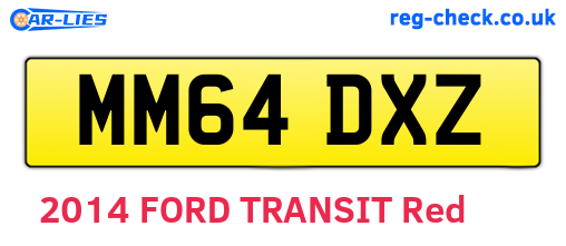 MM64DXZ are the vehicle registration plates.