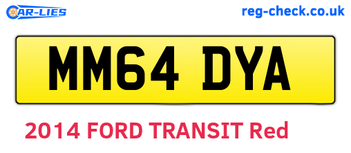 MM64DYA are the vehicle registration plates.