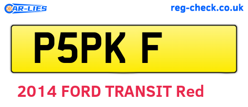P5PKF are the vehicle registration plates.