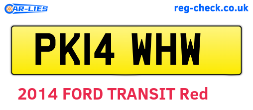 PK14WHW are the vehicle registration plates.