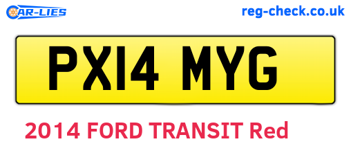 PX14MYG are the vehicle registration plates.