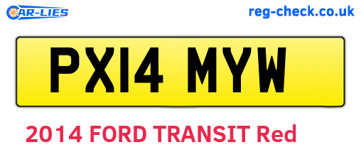 PX14MYW are the vehicle registration plates.