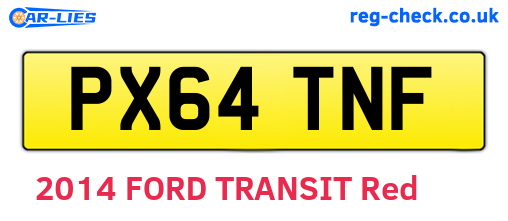 PX64TNF are the vehicle registration plates.