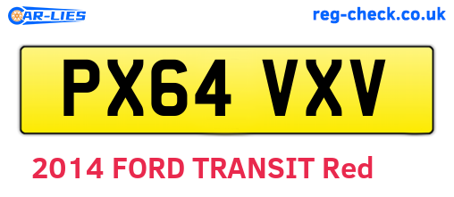 PX64VXV are the vehicle registration plates.