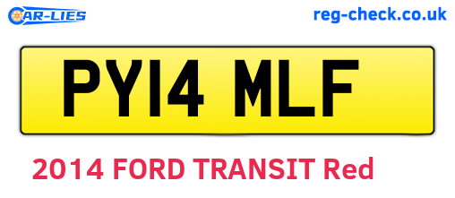 PY14MLF are the vehicle registration plates.