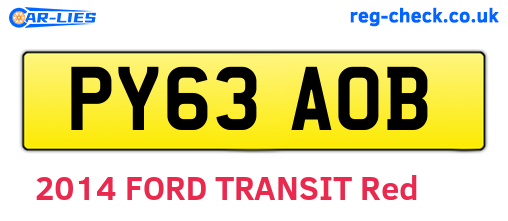 PY63AOB are the vehicle registration plates.