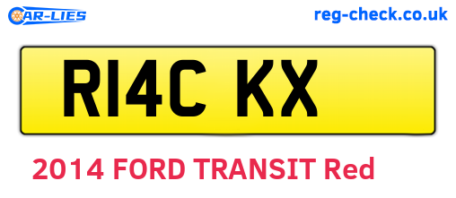 R14CKX are the vehicle registration plates.