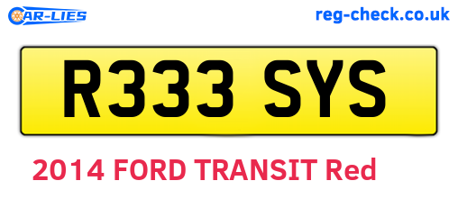 R333SYS are the vehicle registration plates.