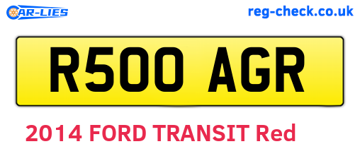 R500AGR are the vehicle registration plates.