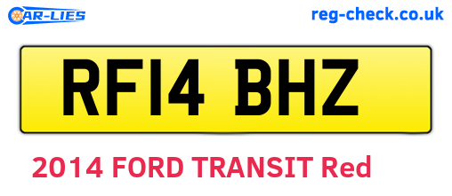 RF14BHZ are the vehicle registration plates.