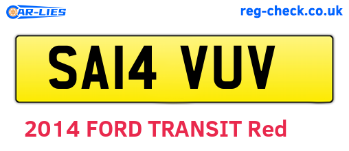 SA14VUV are the vehicle registration plates.