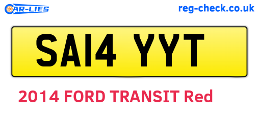 SA14YYT are the vehicle registration plates.