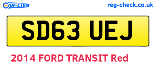 SD63UEJ are the vehicle registration plates.