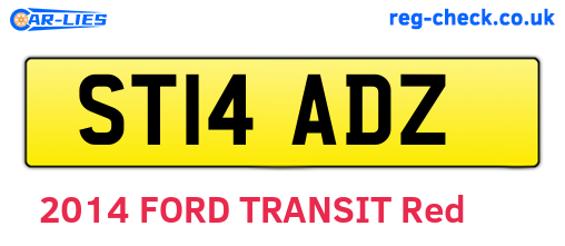 ST14ADZ are the vehicle registration plates.