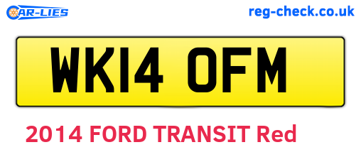 WK14OFM are the vehicle registration plates.