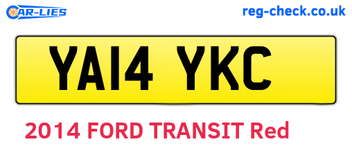 YA14YKC are the vehicle registration plates.