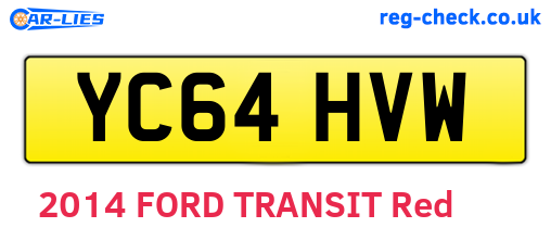 YC64HVW are the vehicle registration plates.