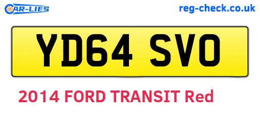 YD64SVO are the vehicle registration plates.
