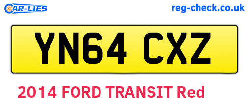 YN64CXZ are the vehicle registration plates.