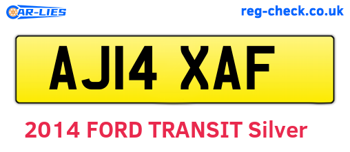 AJ14XAF are the vehicle registration plates.