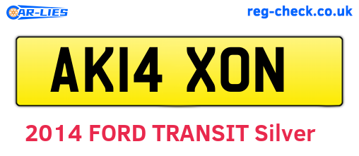 AK14XON are the vehicle registration plates.