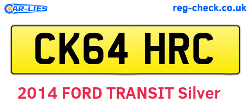 CK64HRC are the vehicle registration plates.