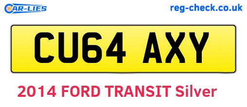 CU64AXY are the vehicle registration plates.