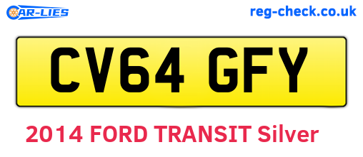 CV64GFY are the vehicle registration plates.