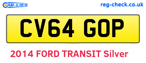 CV64GOP are the vehicle registration plates.