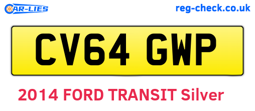 CV64GWP are the vehicle registration plates.