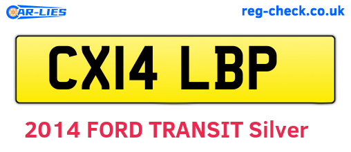 CX14LBP are the vehicle registration plates.