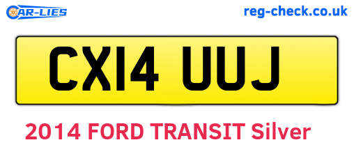 CX14UUJ are the vehicle registration plates.